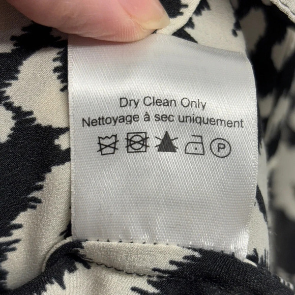 Veronica Beard Ashlynn Silk Blouse Sheer 2 Black and Bone Button Down - Picture 11 of 16